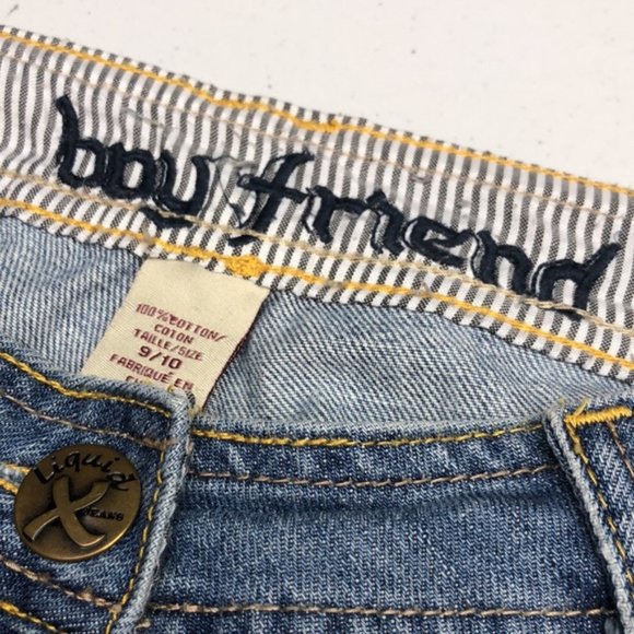 VINTAGE LIQUID X BOYFRIEND CROP JEANS 10/30x24 100% COTTON 🦋 - Picture 7 of 12